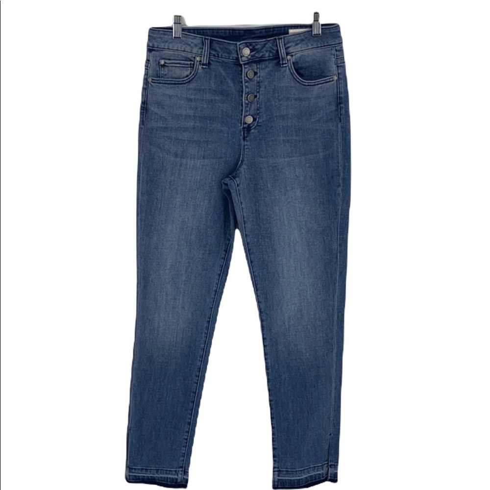 Vince Camuto button fly Frayed skinny Jeans Size 30
